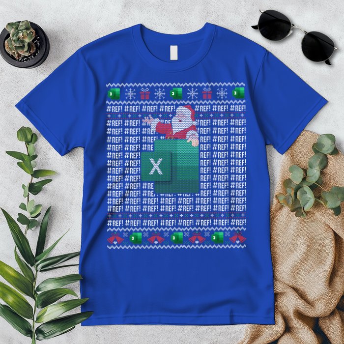 Excel REF Error Spreadsheet Ugly Christmas Sweater  Premium T-Shirt