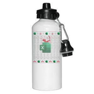 Excel REF Error Spreadsheet Ugly Christmas Sweater  Aluminum Water Bottle