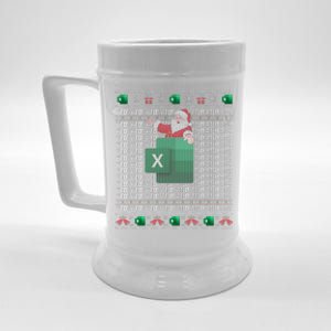 Excel REF Error Spreadsheet Ugly Christmas Sweater  Beer Stein