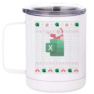 Excel REF Error Spreadsheet Ugly Christmas Sweater  12 oz Stainless Steel Tumbler Cup