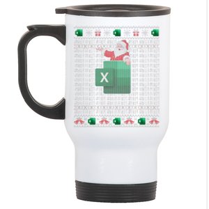 Excel REF Error Spreadsheet Ugly Christmas Sweater  Stainless Steel Travel Mug