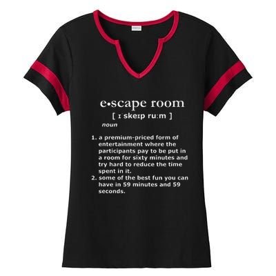 Escape Room Funny Definition Ladies Halftime Notch Neck Tee