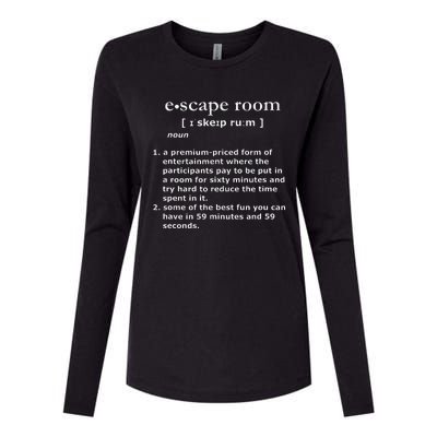 Escape Room Funny Definition Womens Cotton Relaxed Long Sleeve T-Shirt