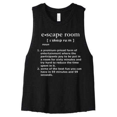 Escape Room Funny Definition Women's Racerback Cropped Tank