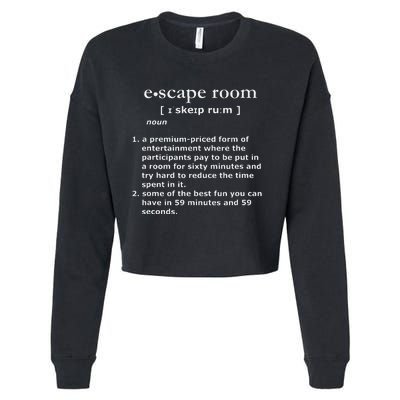 Escape Room Funny Definition Cropped Pullover Crew