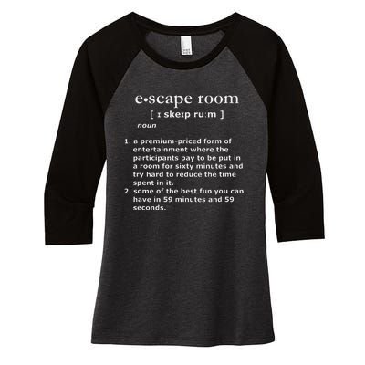 Escape Room Funny Definition Women's Tri-Blend 3/4-Sleeve Raglan Shirt