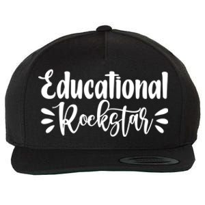 Educational Rockstar Funny Graphic Teacher Tee Gift Wool Snapback Cap