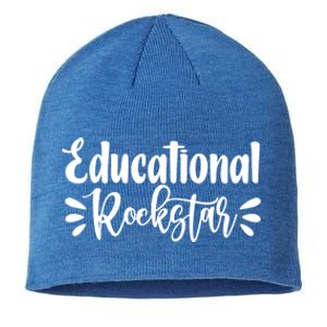 Educational Rockstar Funny Graphic Teacher Tee Gift Sustainable Beanie