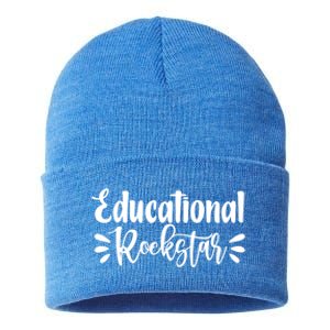 Educational Rockstar Funny Graphic Teacher Tee Gift Sustainable Knit Beanie