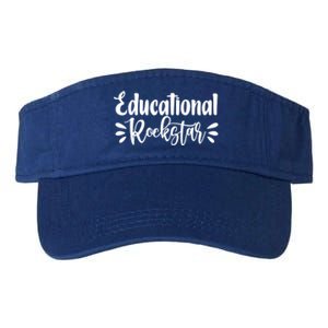 Educational Rockstar Funny Graphic Teacher Tee Gift Valucap Bio-Washed Visor