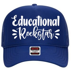 Educational Rockstar Funny Graphic Teacher Tee Gift High Crown Mesh Back Trucker Hat