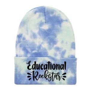 Educational Rockstar Funny Graphic Teacher Tee Gift Tie Dye 12in Knit Beanie