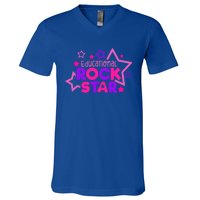 Educational Rockstar Funny Teacher Back To School Joke Quote Cute Gift V-Neck T-Shirt