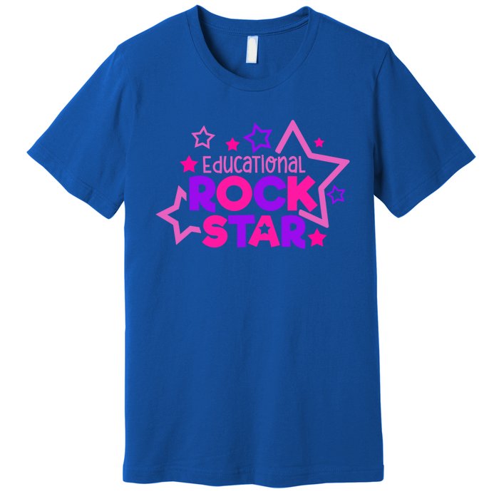 Educational Rockstar Funny Teacher Back To School Joke Quote Cute Gift Premium T-Shirt