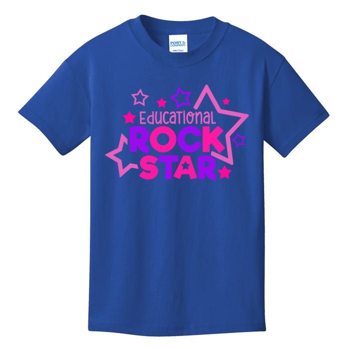 Educational Rockstar Funny Teacher Back To School Joke Quote Cute Gift Kids T-Shirt