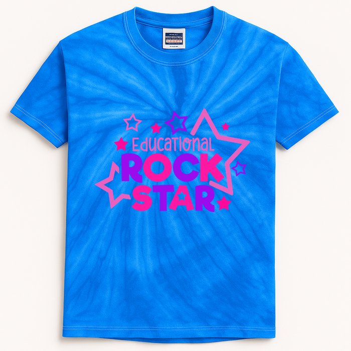 Educational Rockstar Funny Teacher Back To School Joke Quote Cute Gift Kids Tie-Dye T-Shirt