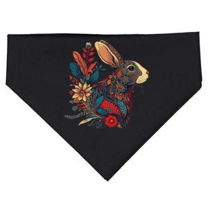 Easter Rabbit Floral Graphic  USA-Made Doggie Bandana