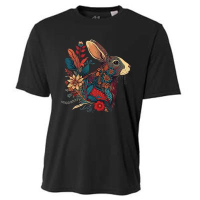 Easter Rabbit Floral Graphic  Cooling Performance Crew T-Shirt