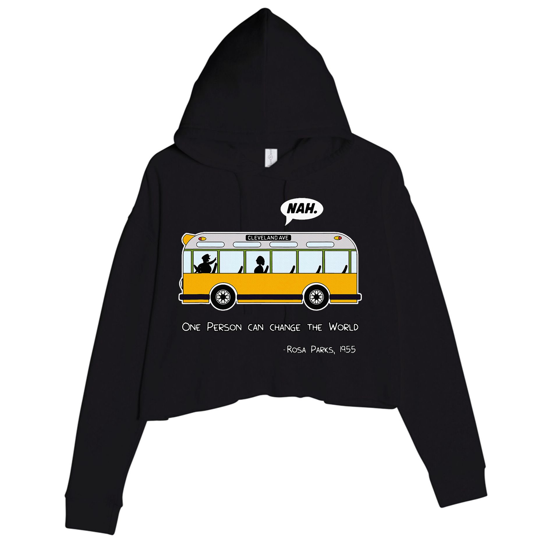 Equality Rosa Freedom Civil Rights Parks Afro Crop Fleece Hoodie