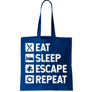 Escape Room Game Eat Sleep Escape Repeat Cute Gift Tote Bag