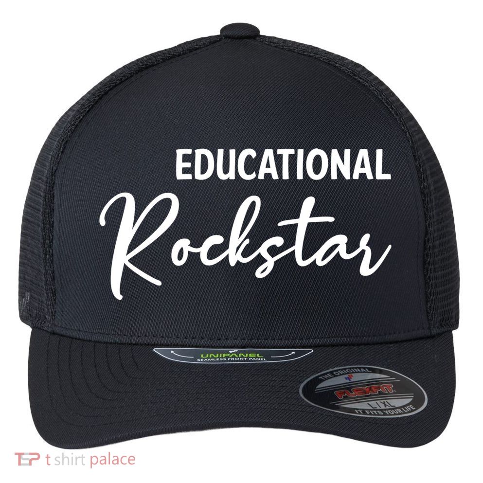 Educational Rockstar Great Gift Flexfit Unipanel Trucker Cap