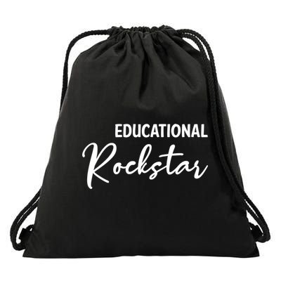 Educational Rockstar Great Gift Drawstring Bag