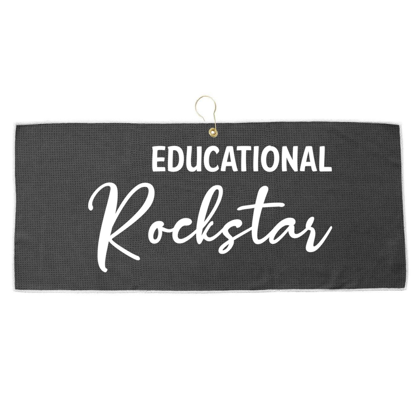 Educational Rockstar Great Gift Large Microfiber Waffle Golf Towel