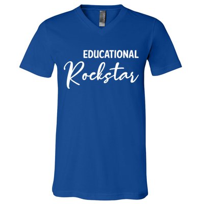 Educational Rockstar Great Gift V-Neck T-Shirt