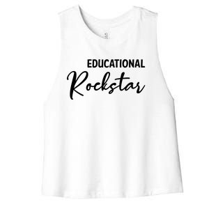 Educational Rockstar Great Gift Women's Racerback Cropped Tank