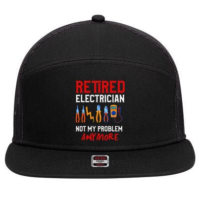 Electrician Retirement Gift Funny Retired Electrician 7 Panel Mesh Trucker Snapback Hat