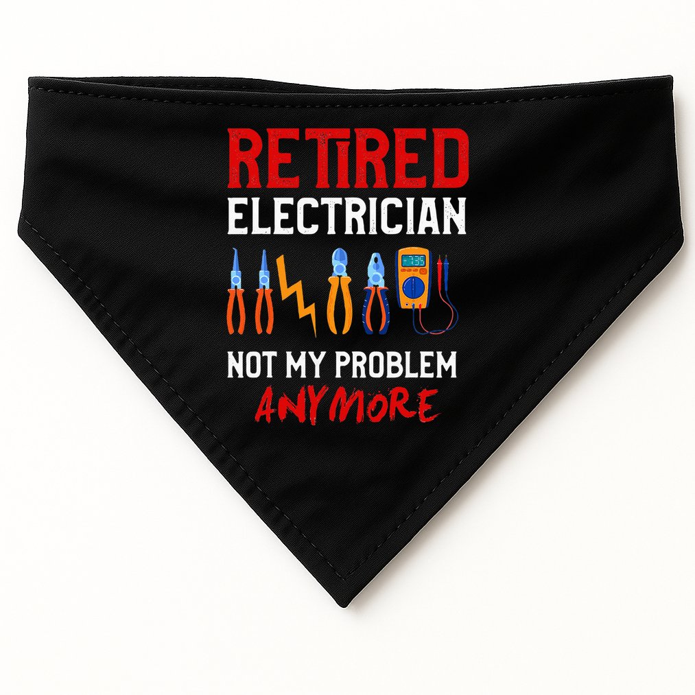 Electrician Retirement Gift Funny Retired Electrician USA-Made Doggie Bandana