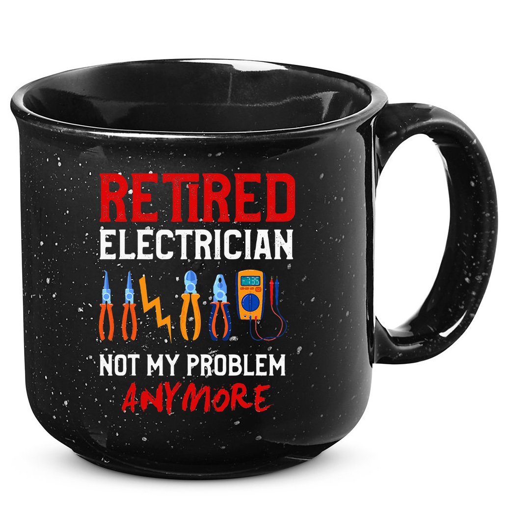 Electrician Retirement Gift Funny Retired Electrician 15oz Campfire Ceramic Mug