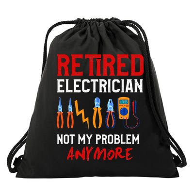 Electrician Retirement Gift Funny Retired Electrician Drawstring Bag