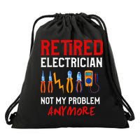 Electrician Retirement Gift Funny Retired Electrician Drawstring Bag