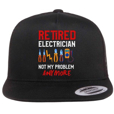 Electrician Retirement Gift Funny Retired Electrician Flatbill Hat