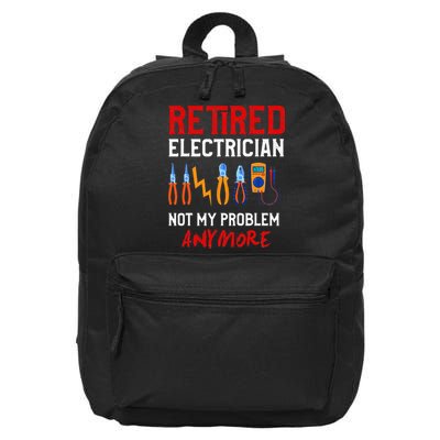 Electrician Retirement Gift Funny Retired Electrician 16 in Basic Backpack
