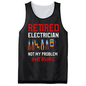 Electrician Retirement Gift Funny Retired Electrician Mesh Reversible Basketball Jersey Tank