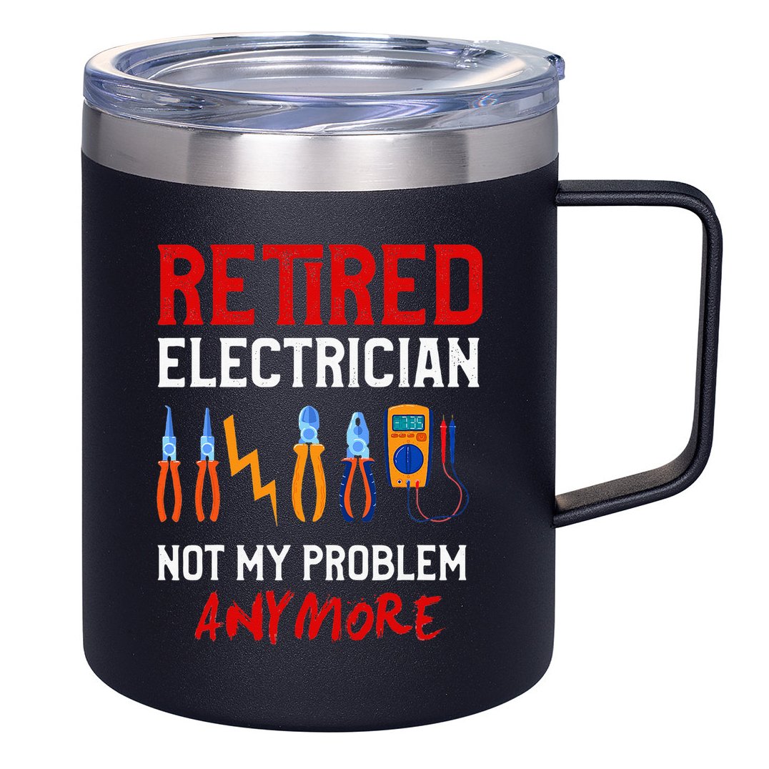 Electrician Retirement Gift Funny Retired Electrician 12oz Stainless Steel Coffee Mug