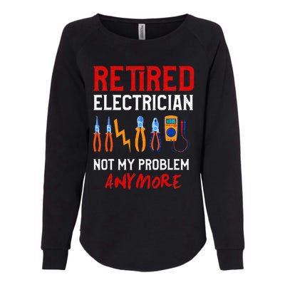 Electrician Retirement Gift Funny Retired Electrician Womens California Wash Sweatshirt