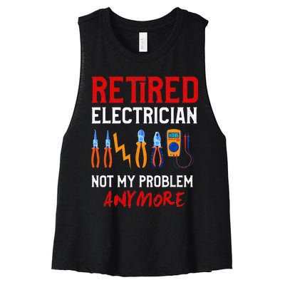 Electrician Retirement Gift Funny Retired Electrician Women's Racerback Cropped Tank