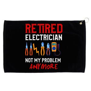 Electrician Retirement Gift Funny Retired Electrician Grommeted Golf Towel