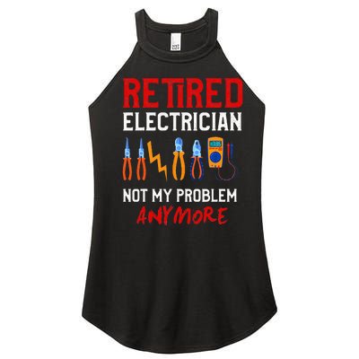 Electrician Retirement Gift Funny Retired Electrician Women’s Perfect Tri Rocker Tank