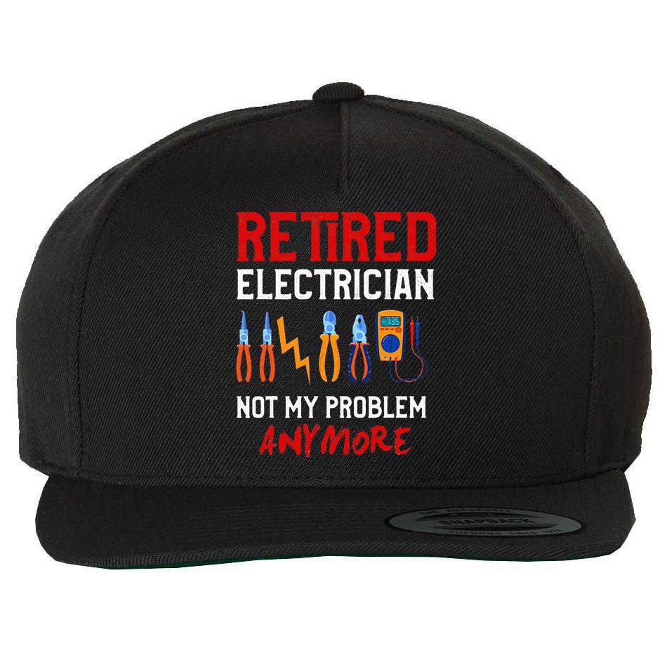 Electrician Retirement Gift Funny Retired Electrician Wool Snapback Cap