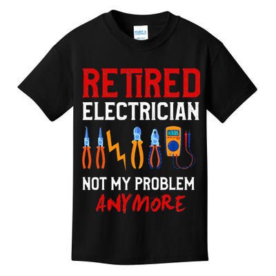 Electrician Retirement Gift Funny Retired Electrician Kids T-Shirt