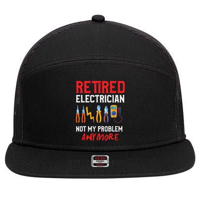 Electrician Retirement Gift Funny Retired Electrician 7 Panel Mesh Trucker Snapback Hat