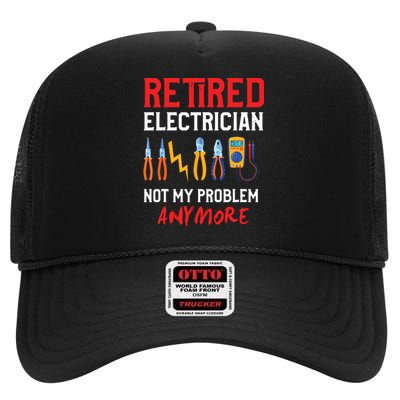 Electrician Retirement Gift Funny Retired Electrician High Crown Mesh Back Trucker Hat