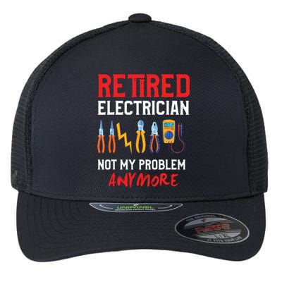 Electrician Retirement Gift Funny Retired Electrician Flexfit Unipanel Trucker Cap