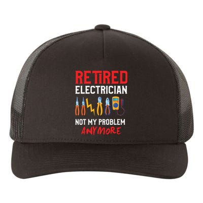 Electrician Retirement Gift Funny Retired Electrician Yupoong Adult 5-Panel Trucker Hat