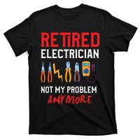 Electrician Retirement Gift Funny Retired Electrician T-Shirt