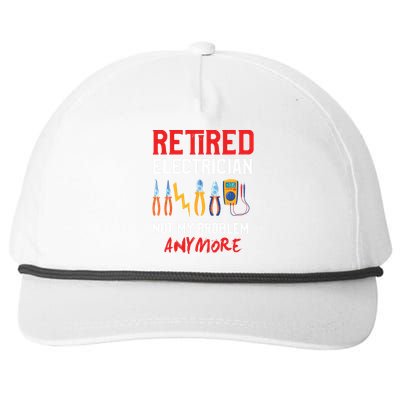 Electrician Retirement Gift Funny Retired Electrician Snapback Five-Panel Rope Hat